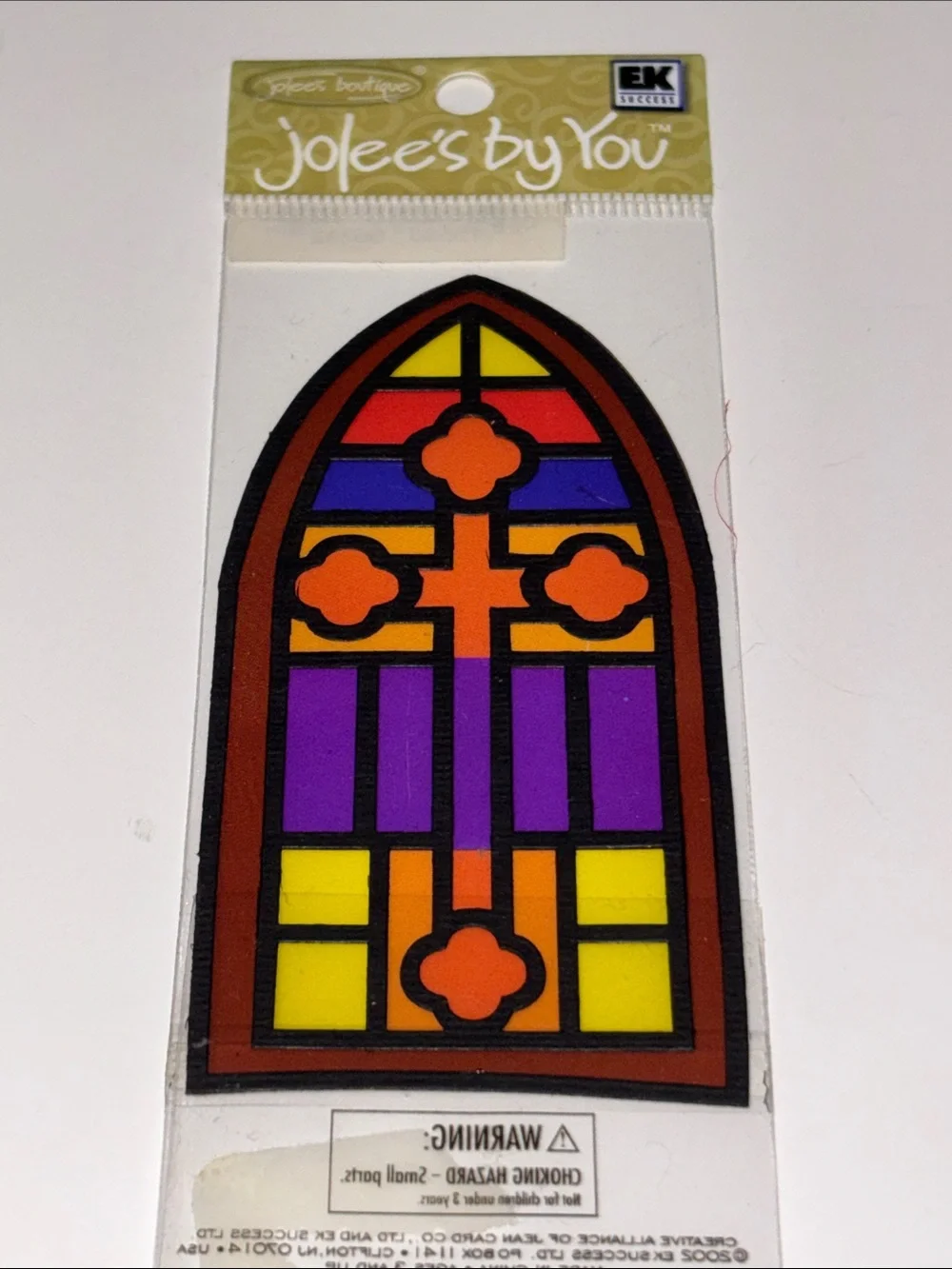 Jolee's By You Stained Glass Church Window EMBELLISHMENT - Purple, Yellow, Orang
